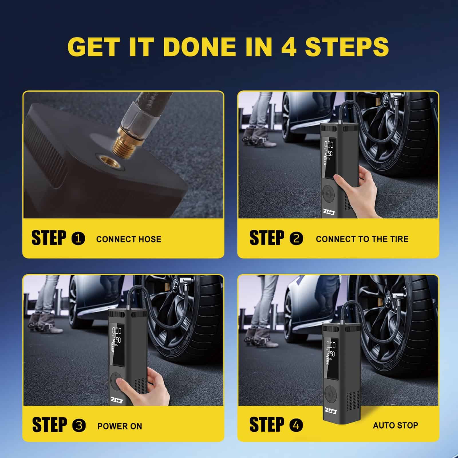 Inflador de Neumáticos Compresor de Aire -a y Balón - Imagen 6