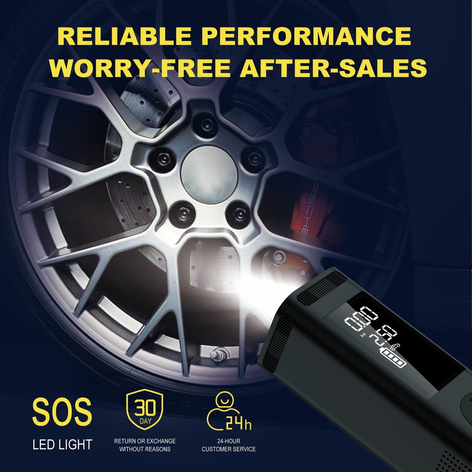 Inflador de Neumáticos Compresor de Aire -a y Balón - Imagen 4