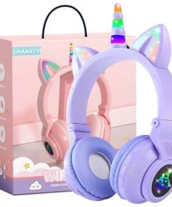 Audífonos Bluetooth para niños Unicornio, Plegables
