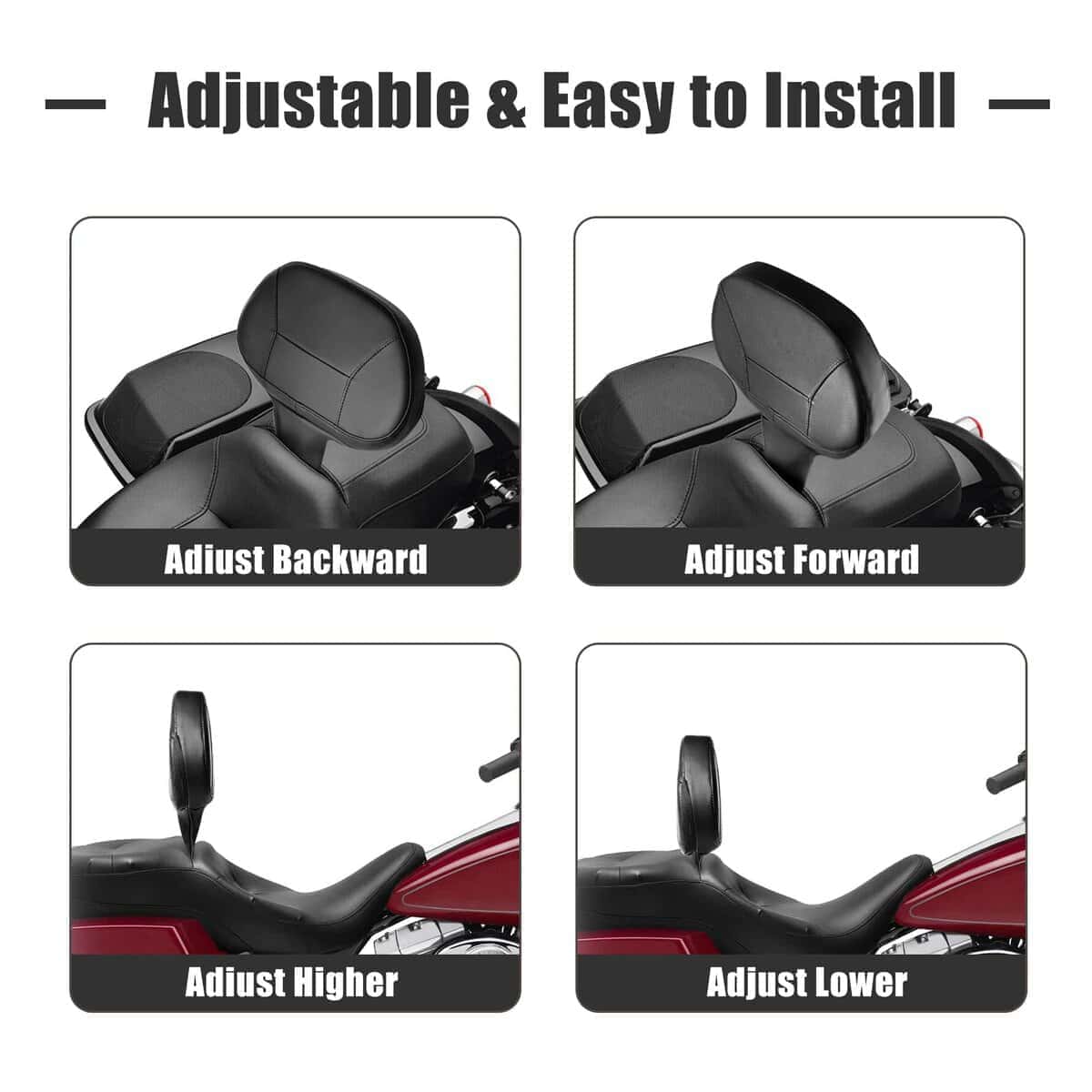 Respaldo de Conductor Ajustable KAMIYONG para Harley Street - Imagen 5