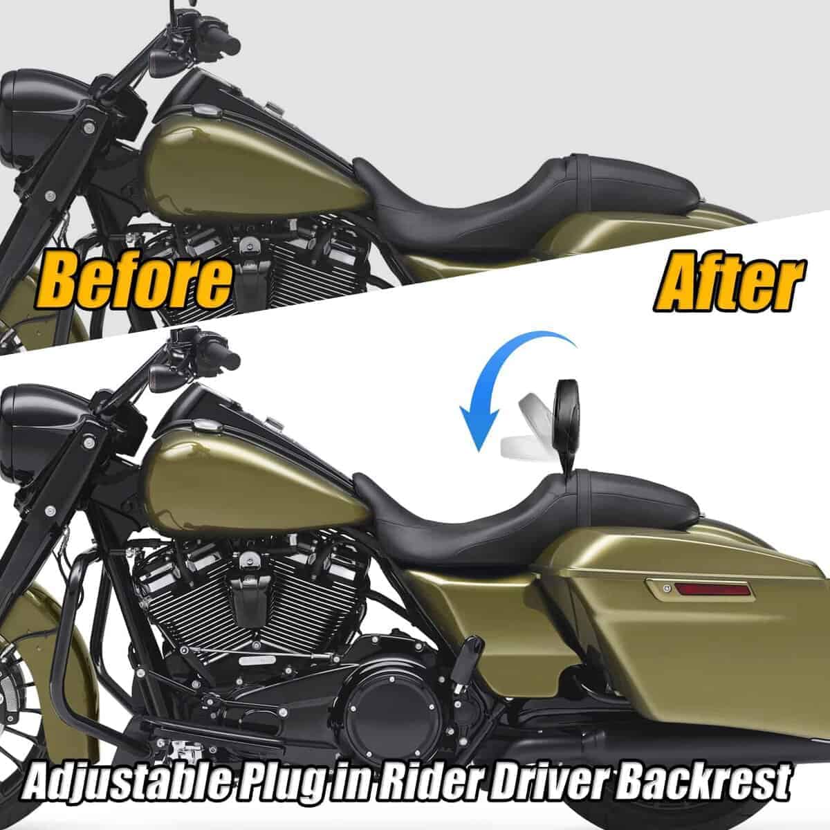 Respaldo de Conductor Ajustable KAMIYONG para Harley Street - Imagen 3