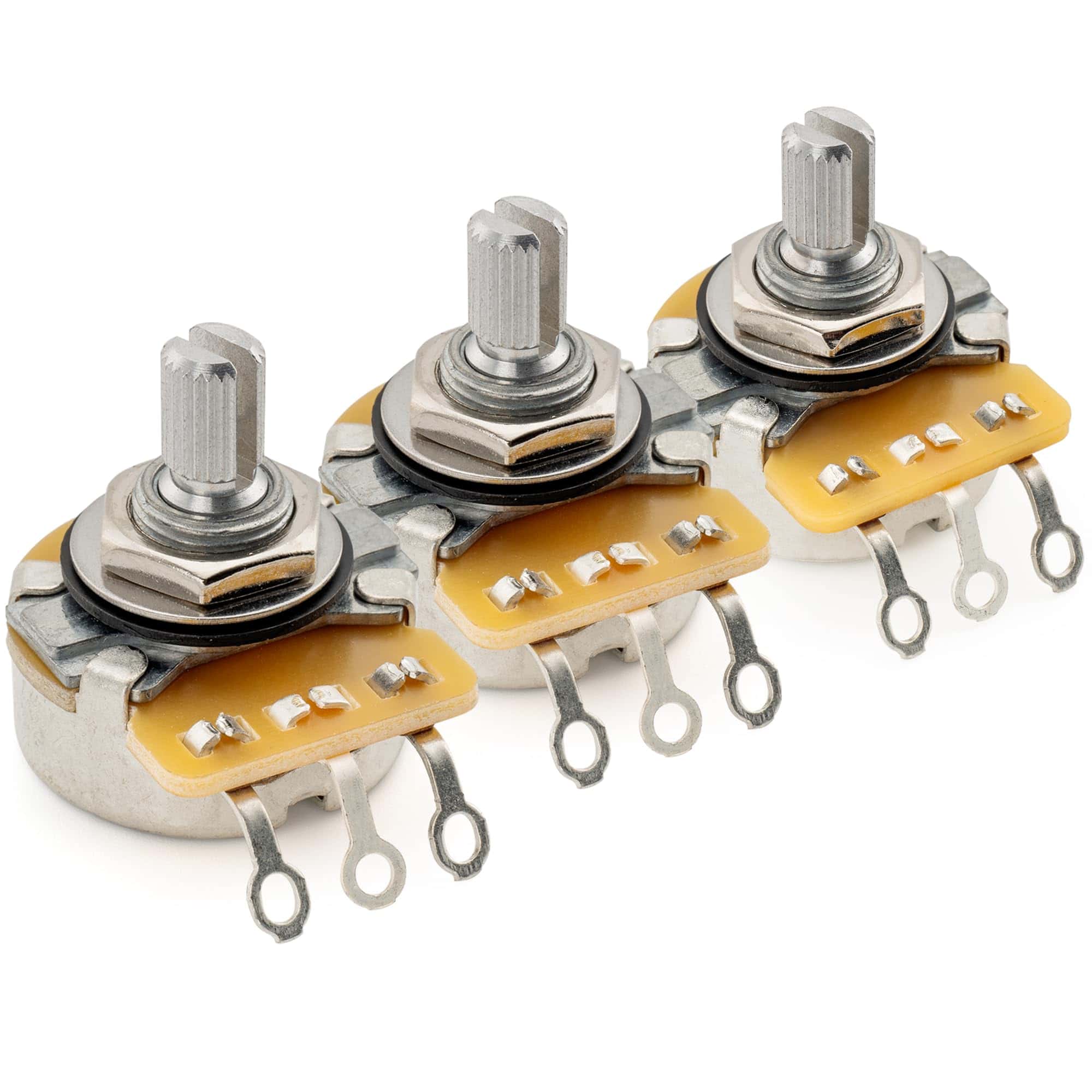 Potenciómetros CTS 450 A250Kx2+B250K Ejes Cortos Divididos