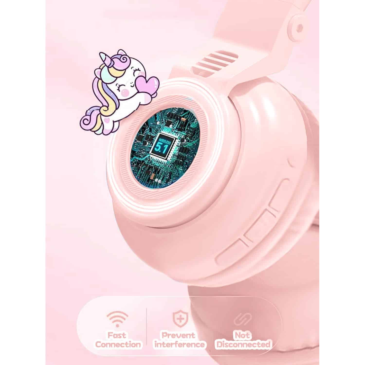 Audífonos Bluetooth para niños con diseño -Rosa - Imagen 4