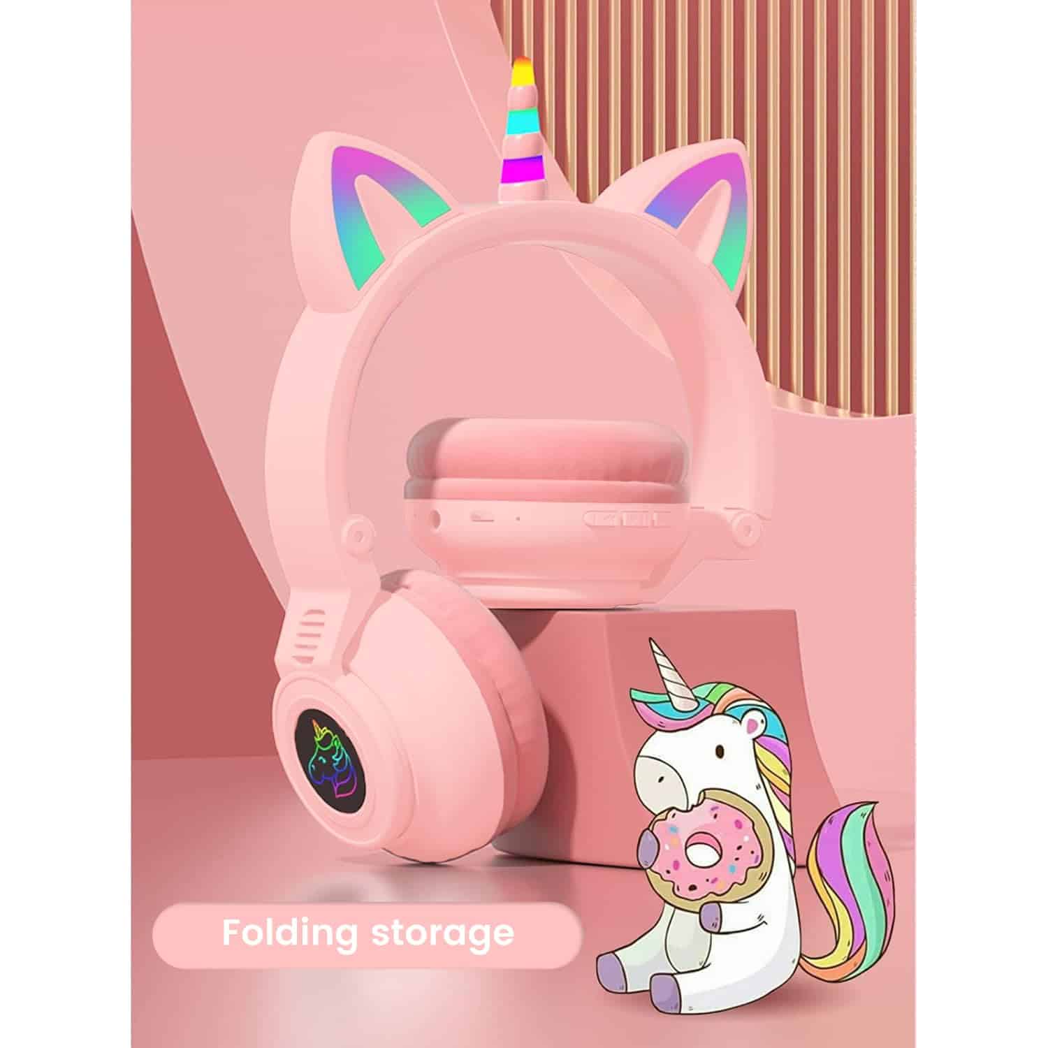 Audífonos Bluetooth para niños con diseño -Rosa - Imagen 7