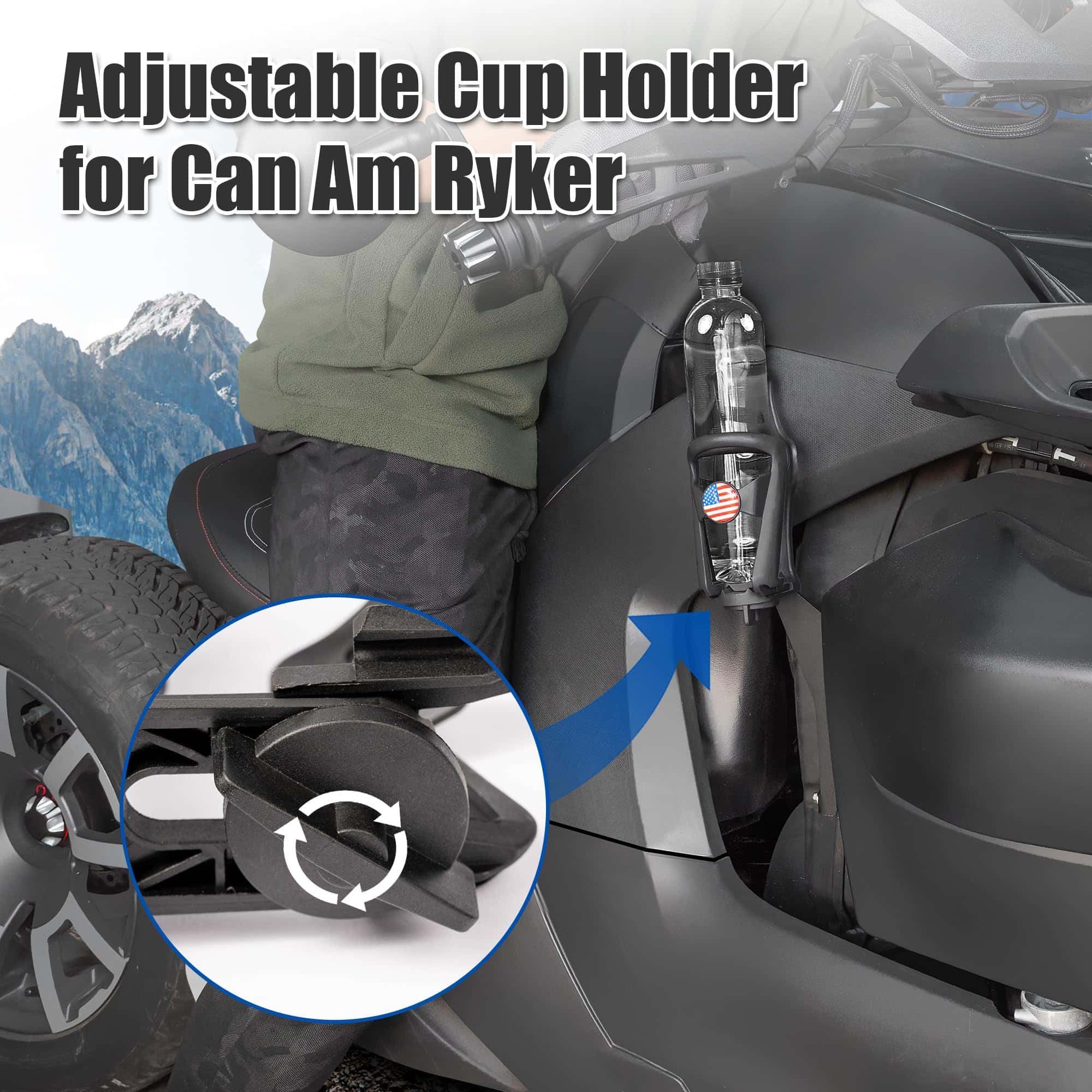 Portavasos ajustable KAMIYONG para Ryker, montaje lateral - Imagen 6