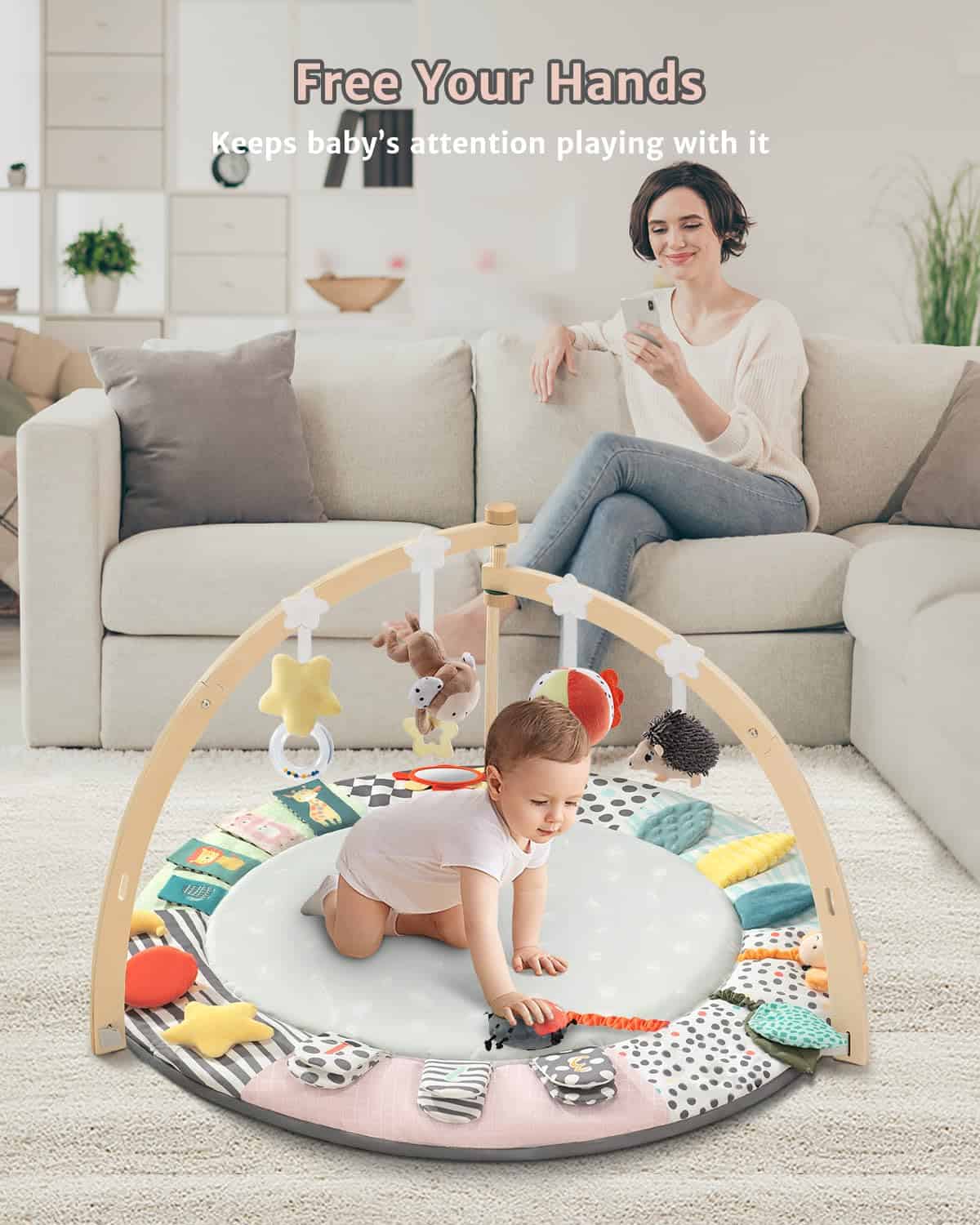 Tapete de Actividades para Bebés Suihuooo, 6 Zonas de - Imagen 10