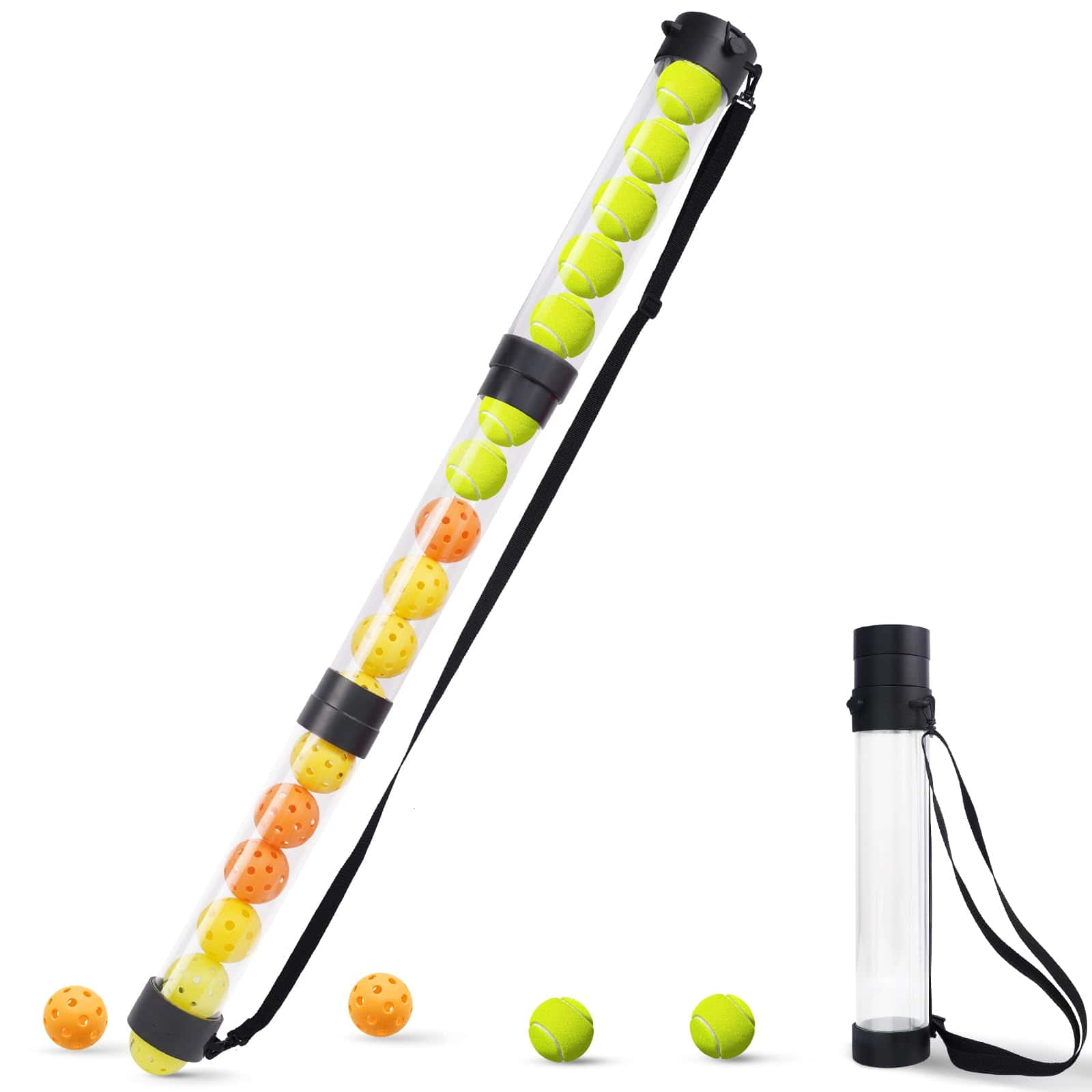 Recogedor de Pelotas Plegable de 17 Bolas para Pickleball y