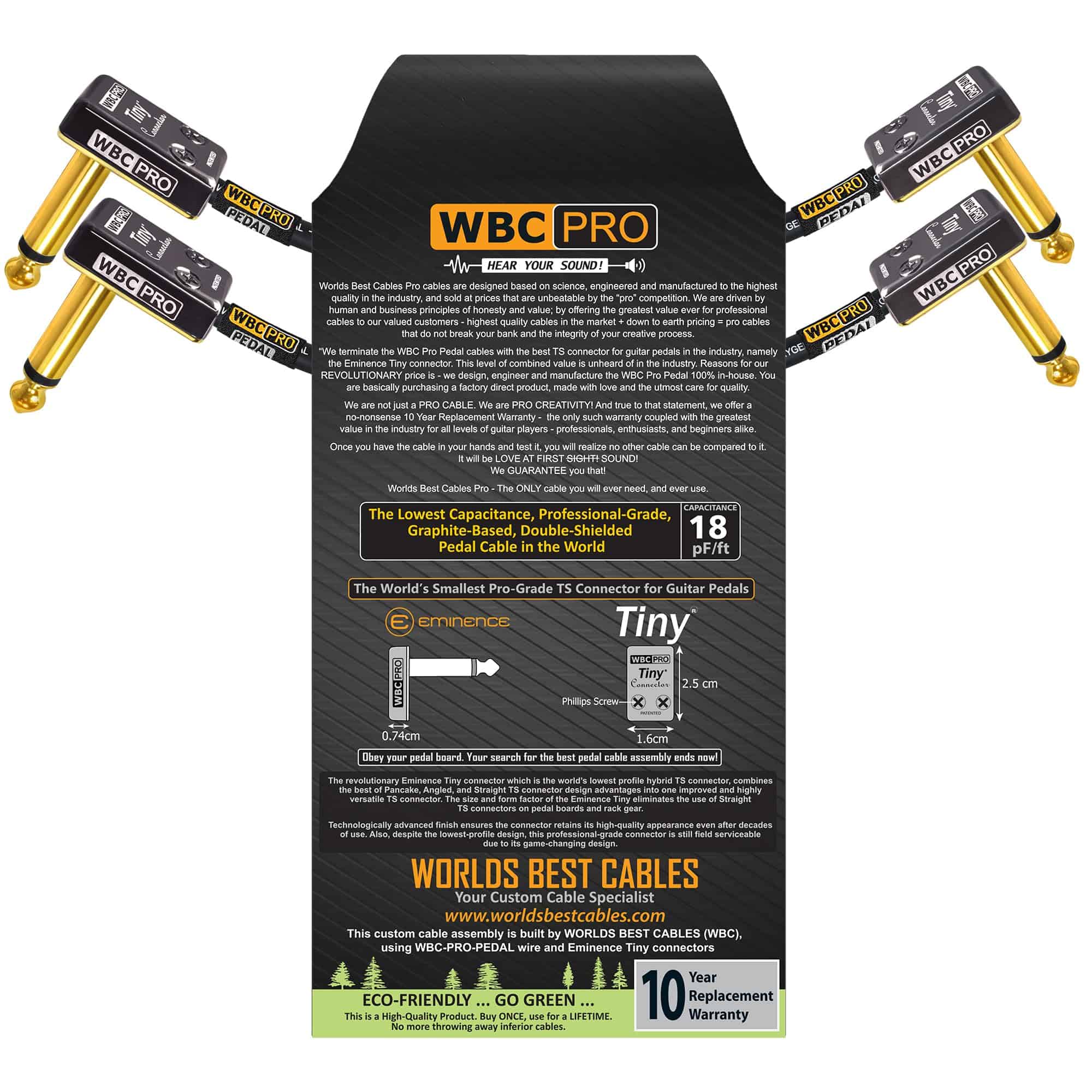 2 Unidades - 4 Pulgadas - WBC-PRO-PEDAL - 22 AWG - Baja