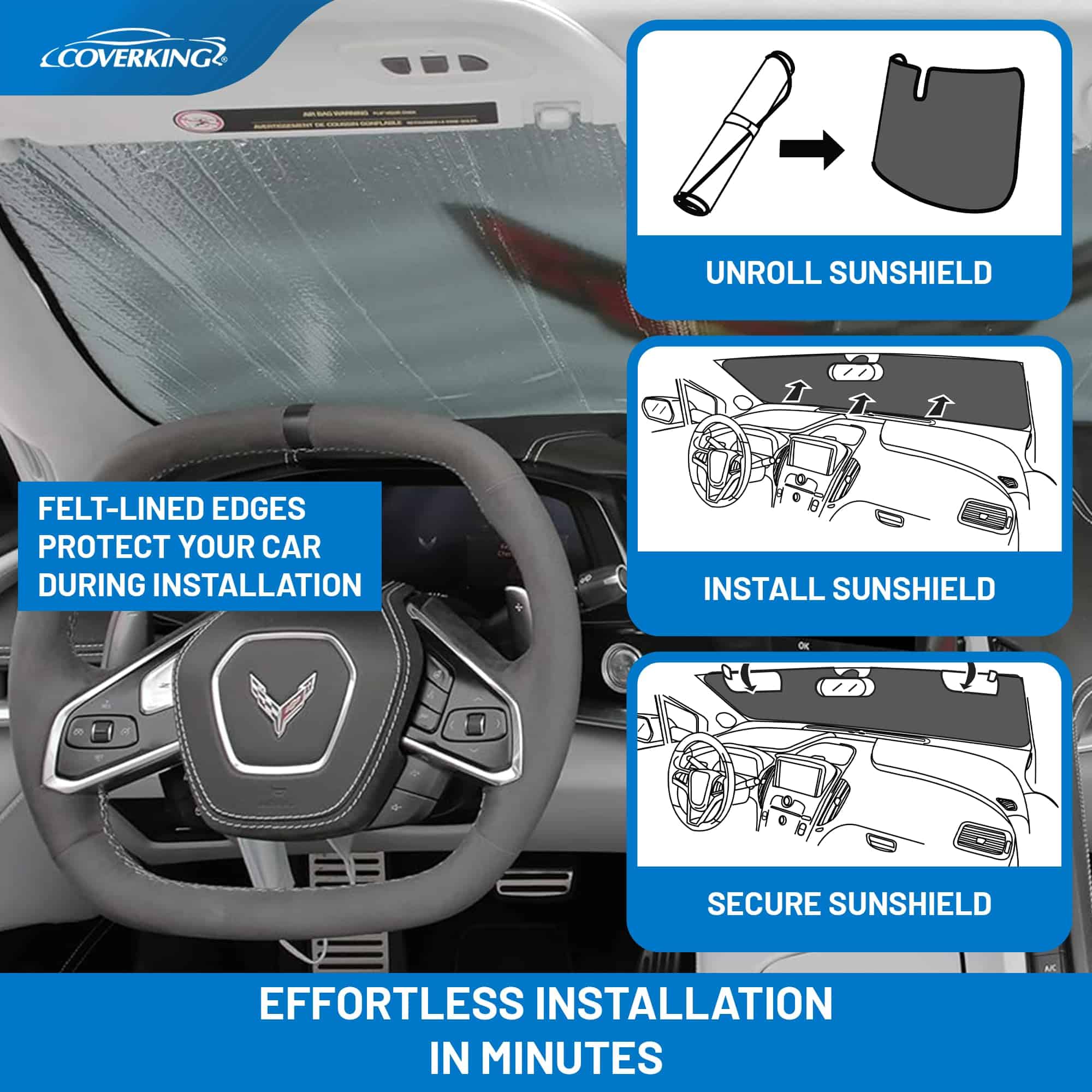 Holda C6 Corvette Logo Parasol para Parabrisas, Estilo - Imagen 6