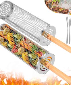 Canastas de Parrilla Giratorias para Parrilla Exterior,