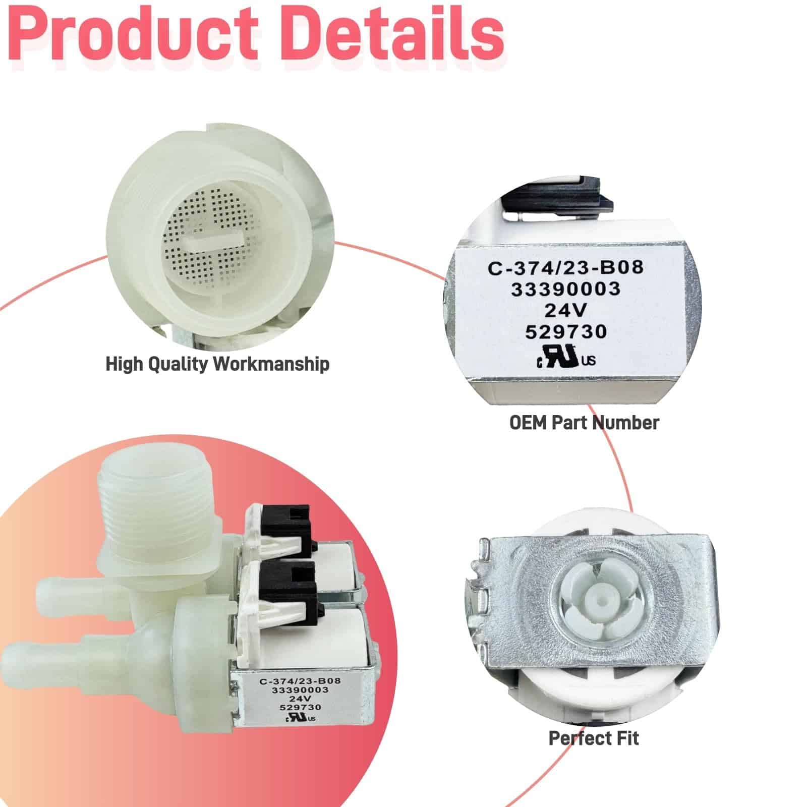 Válvula de Entrada 529730 (OEM) para Lavavajillas Fisher & - Imagen 7