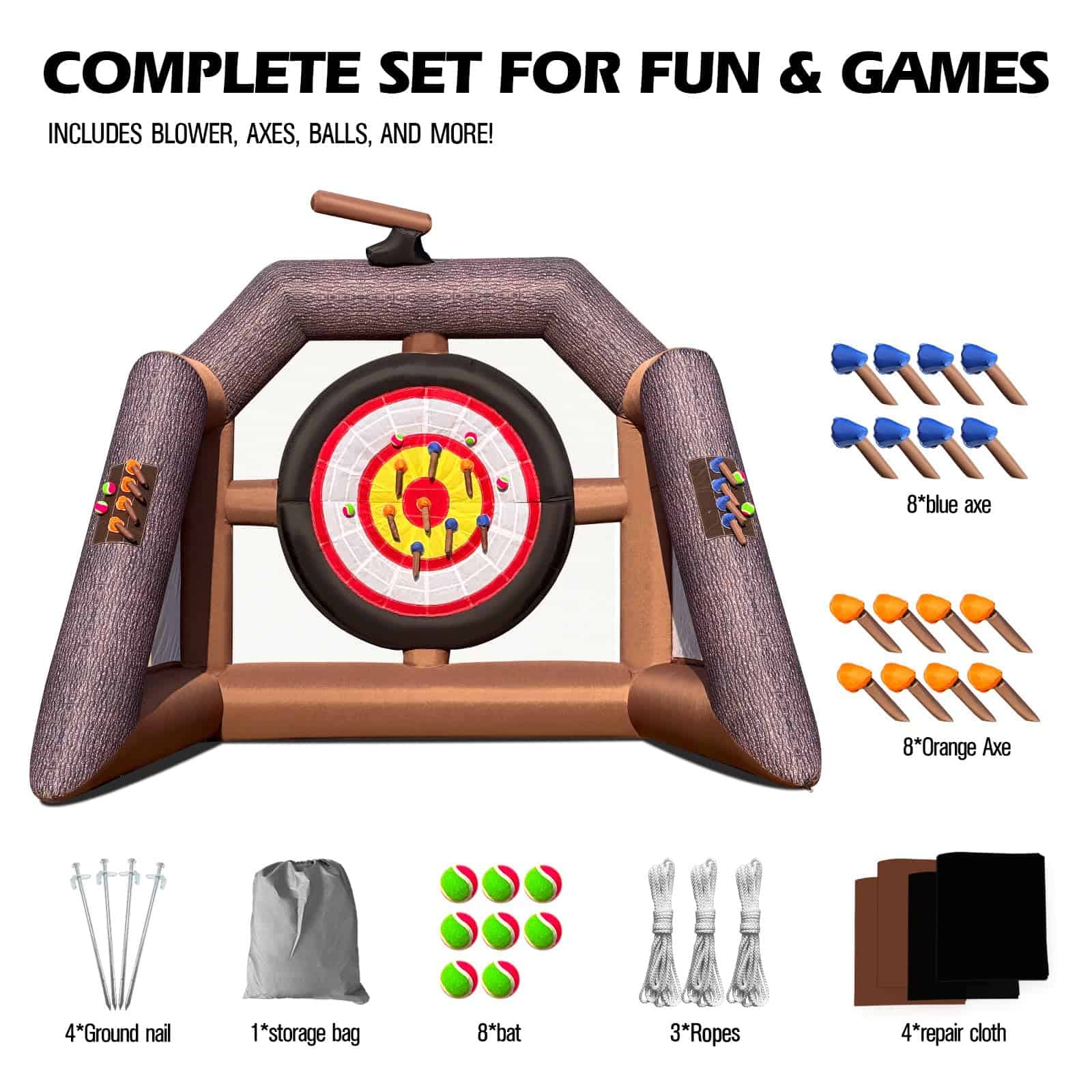 Juego de Lanzamiento de Hacha Inflable OZIS con 16 Hachas y - Imagen 7