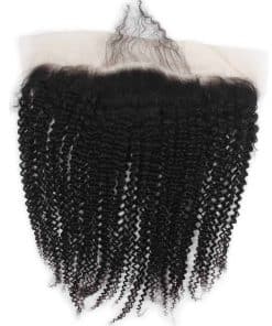 13x4 Pulgadas Encaje Frontal Rizado Kinky Cierre Completo