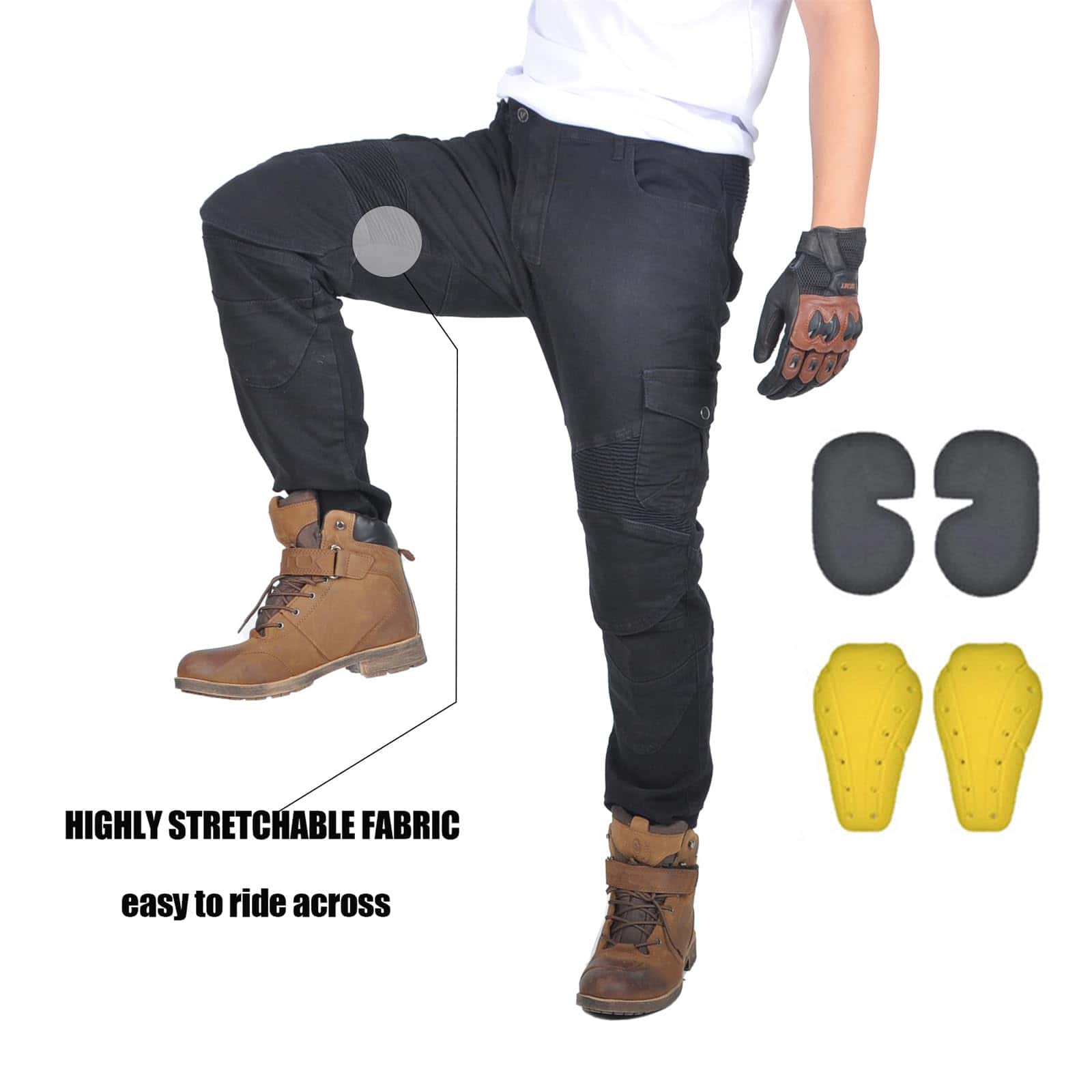 Pantalones de moto para hombres con protección, pantalones - Imagen 5