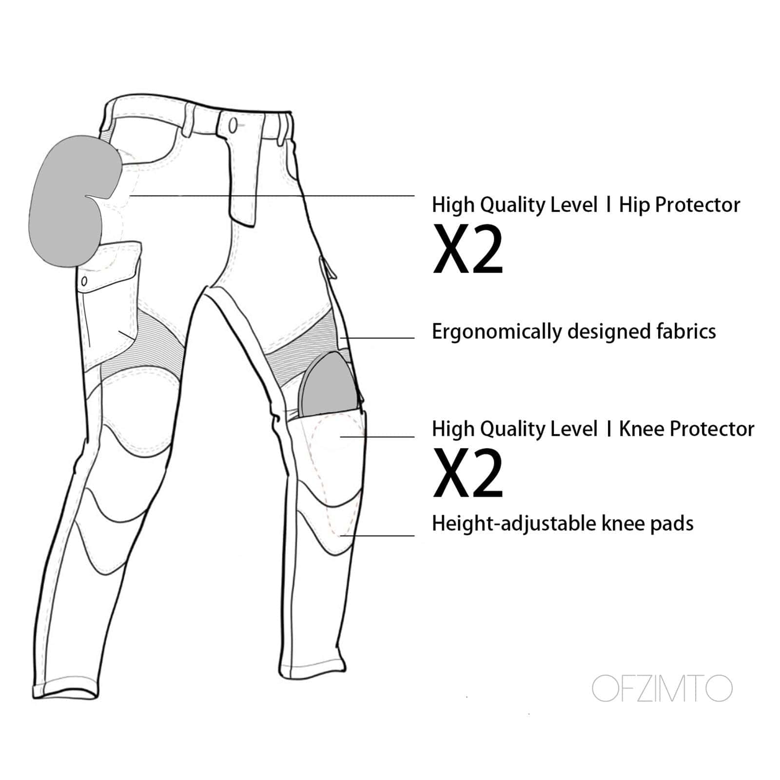 Pantalones de moto para hombres con protección, pantalones - Imagen 6