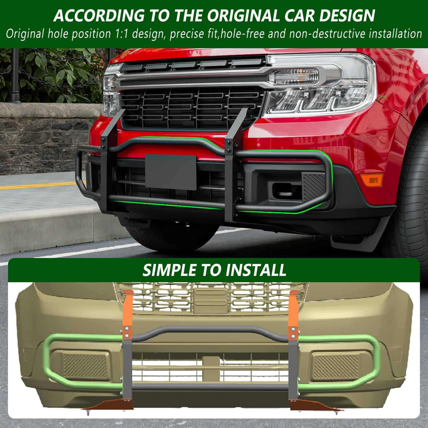 Bull Bar Compatible con Ford Maverick 2022-2025 Rejilla de - Imagen 5