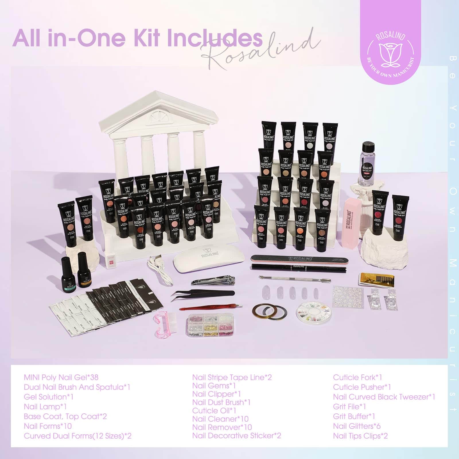 Kit de 38PCS de Poli Gel para Uñas ROSALIND con Mini - Imagen 7