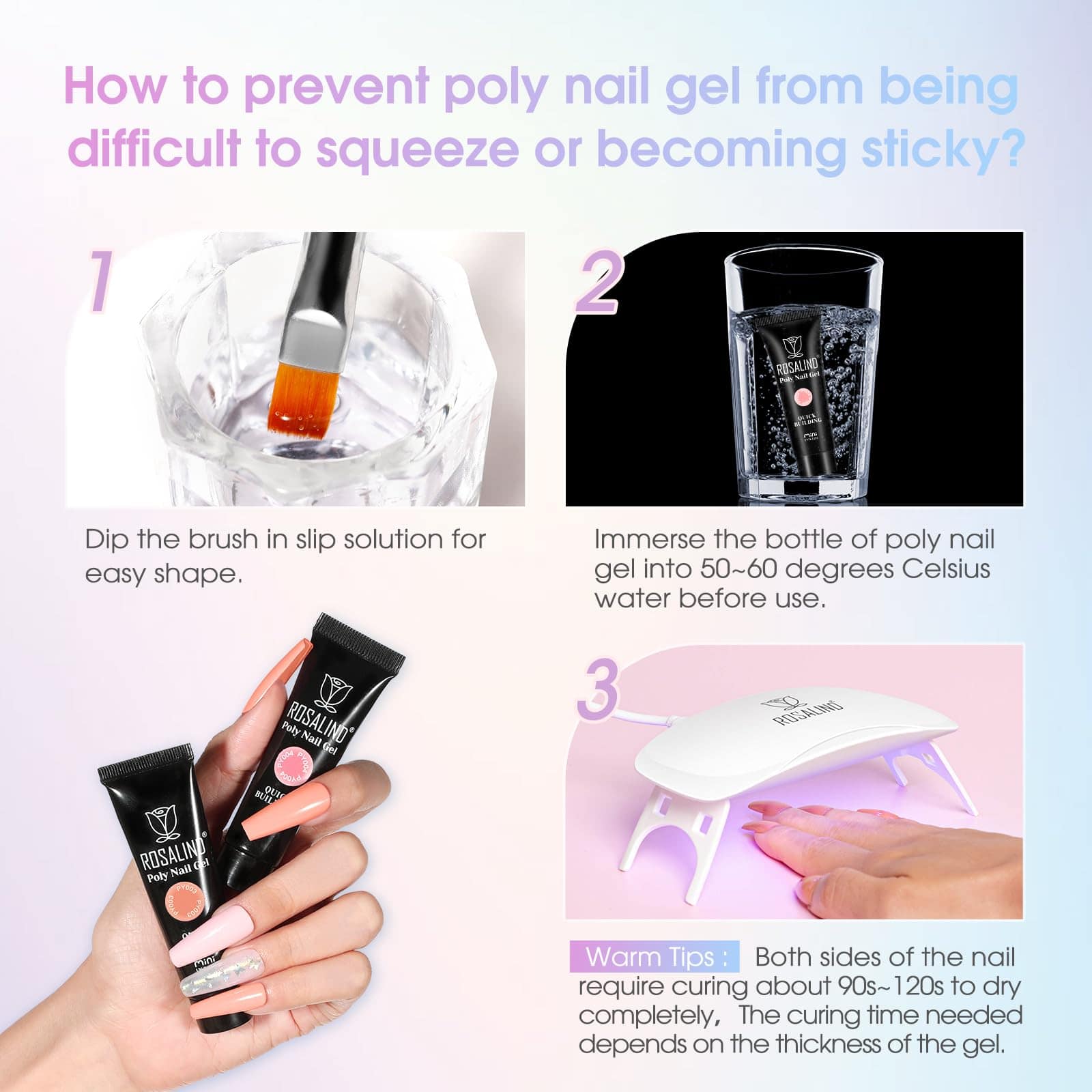 Kit de 38PCS de Poli Gel para Uñas ROSALIND con Mini - Imagen 10