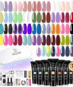 Kit de 38 piezas ROSALIND Poly Nail Gel con Mini lámpara de