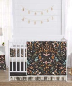 Set de Ropa de Cama para Cuna de Bebé Sweet -Negro