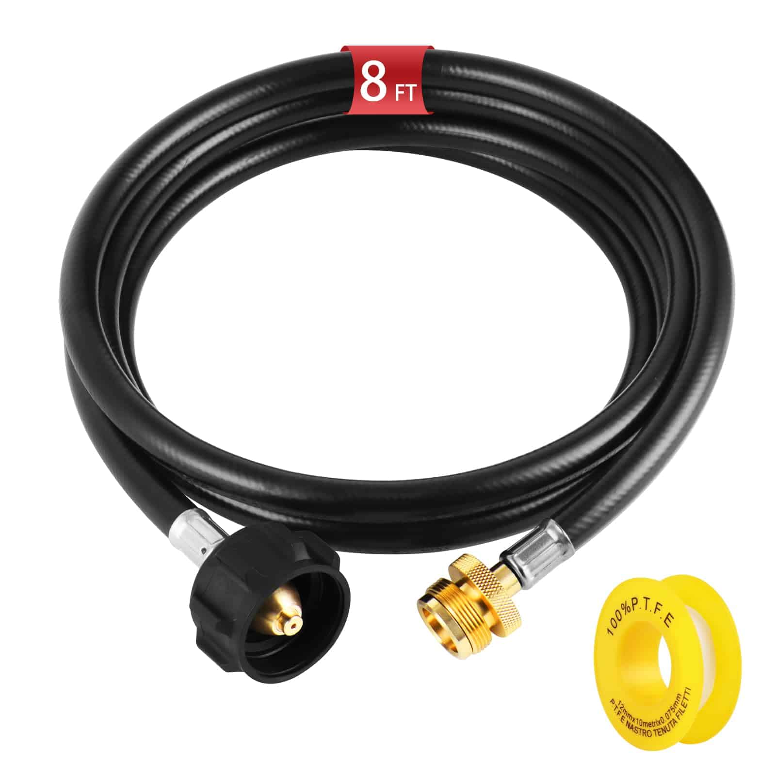 Adaptador de Propano AUTATUE Manguera de Goma Negra 1 lb a