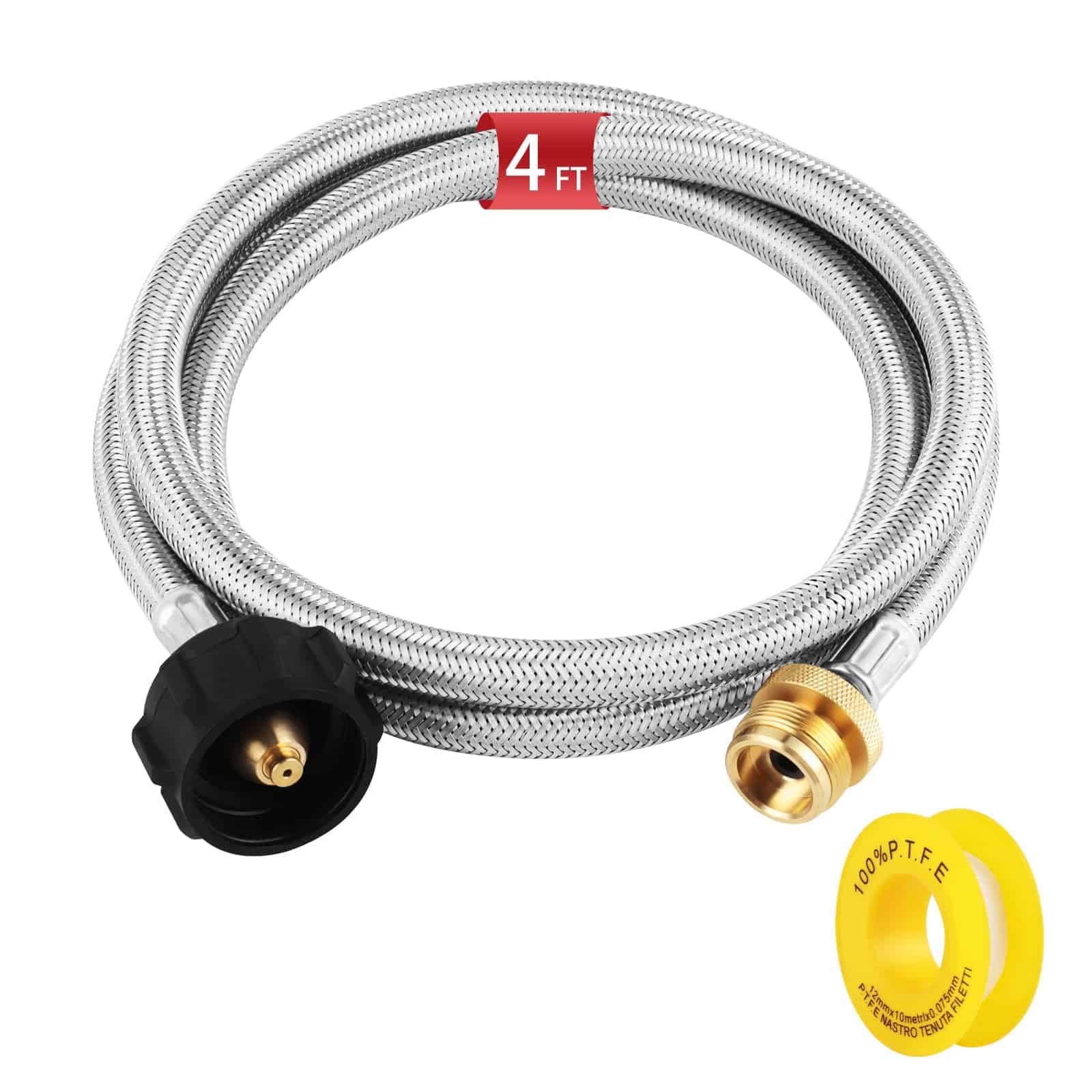 Adaptador de Propano con Manguera de Acero Inoxidable