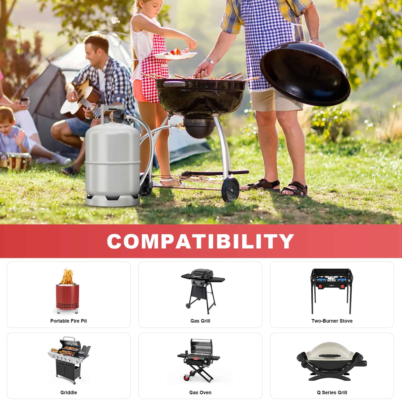 Adaptador de Propano con Manguera de Acero Inoxidable - Imagen 7