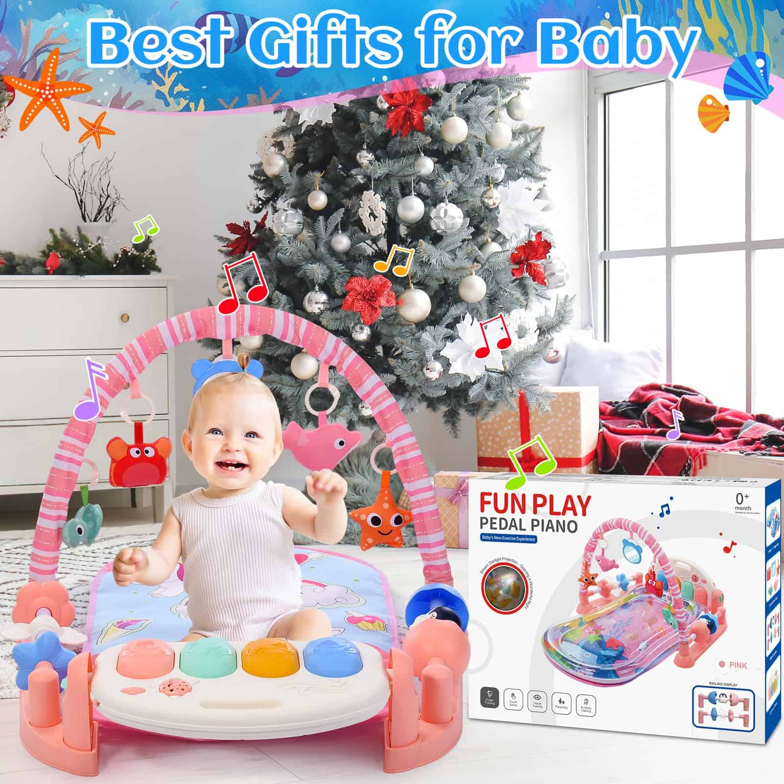 Tapetes de gimnasia para bebés con tapete de agua para el - Imagen 8