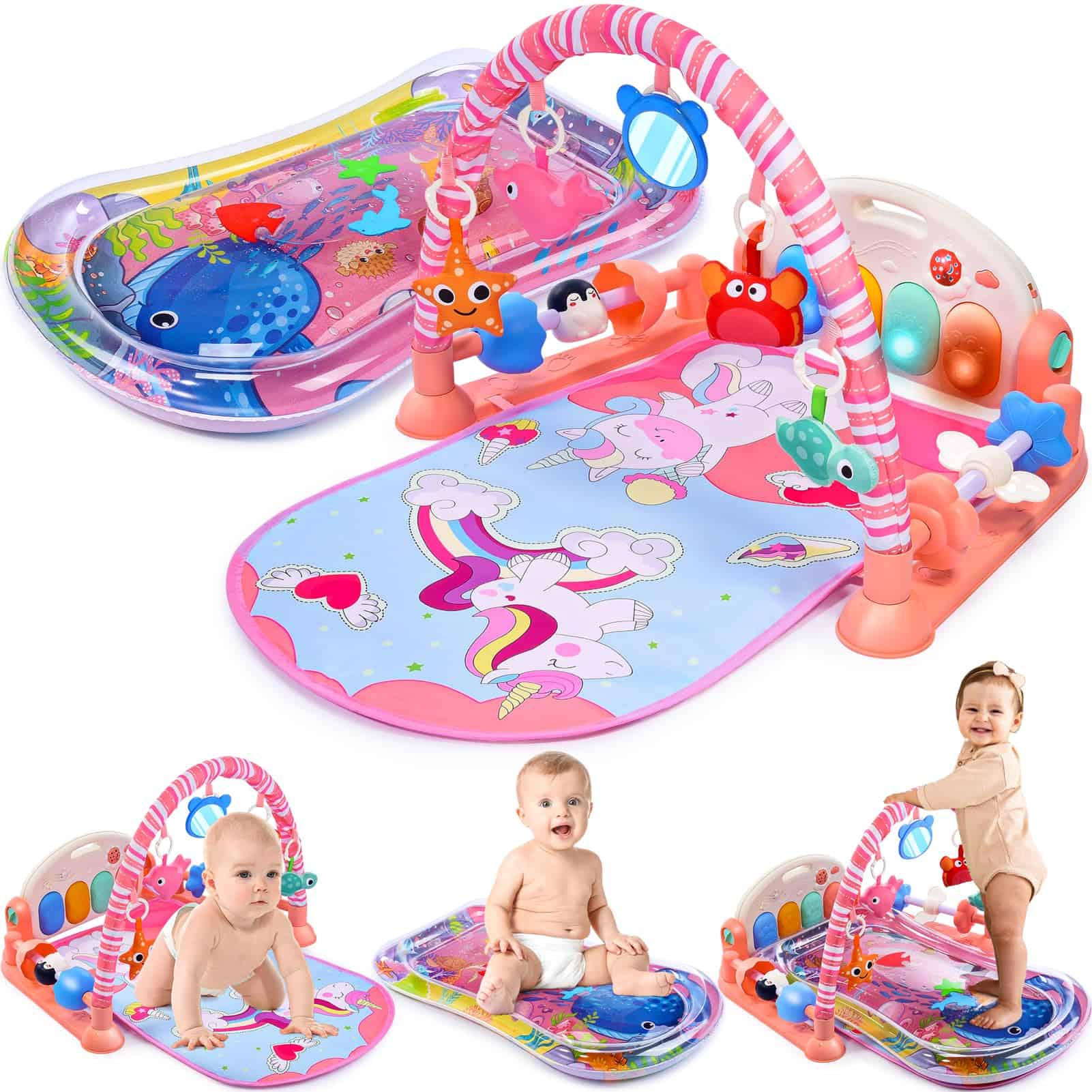 Tapetes de gimnasia para bebés con tapete de agua para el