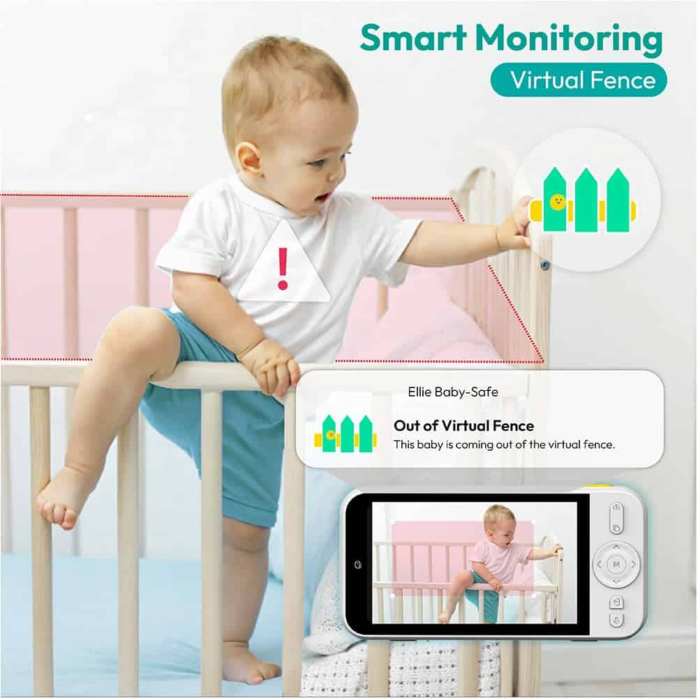 Monitor de Bebé Ellie, Pantalla IPS de 5", Cámara 1080P HD - Imagen 6