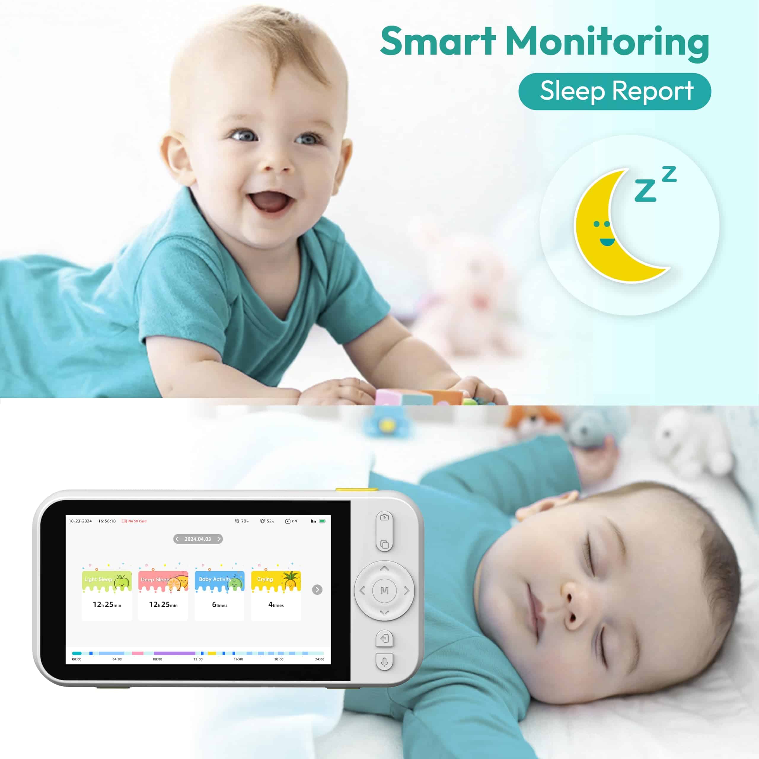 Monitor de Bebé Ellie, Pantalla IPS de 5", Cámara 1080P HD - Imagen 5