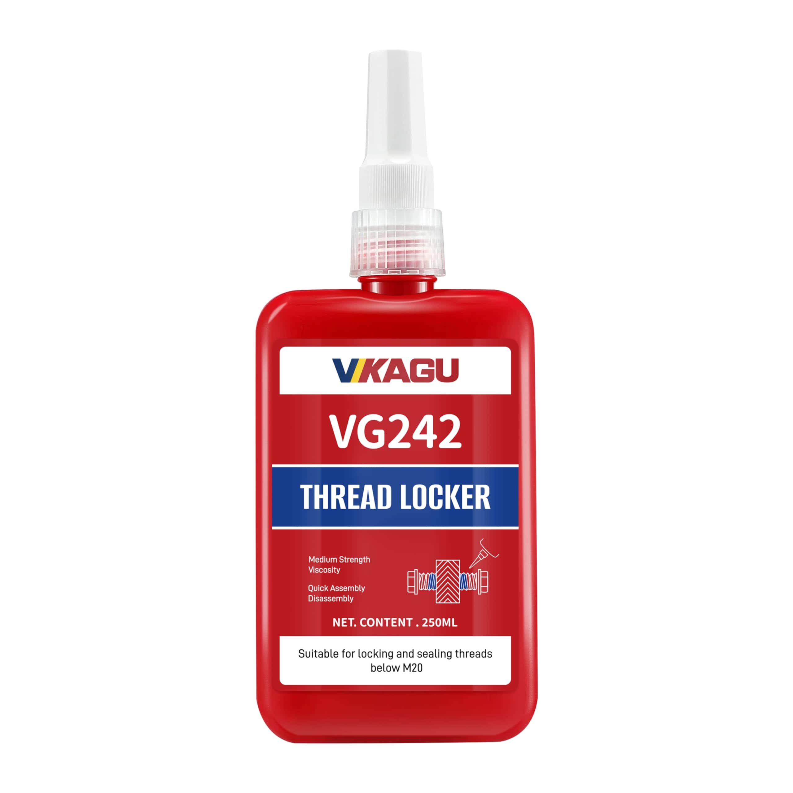 VIKAGU 242 Thread Lock, Pegamento de Rosca de Fuerza Media
