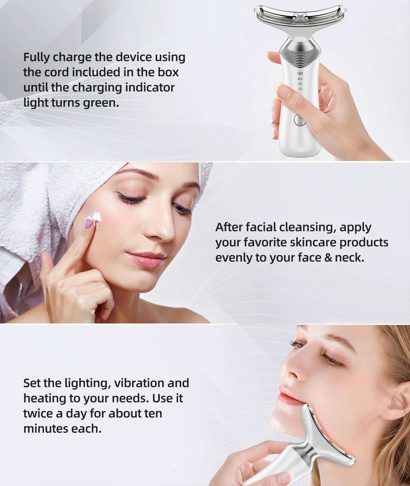 Dopsikn 9 en 1 Terapia de Luz Roja para Cara y Cuello, - Imagen 7