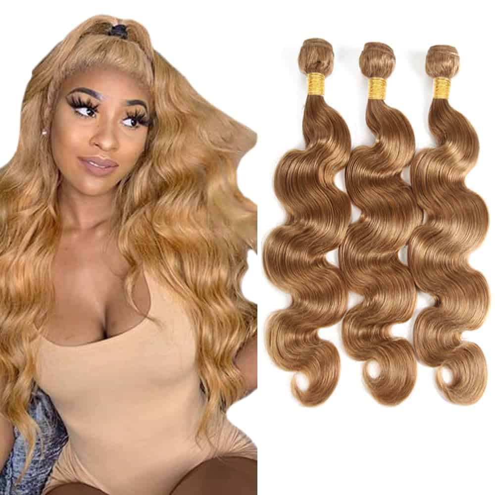 Paquetes de Onda Corporal Rubia Miel #27 Cabello Humano 14