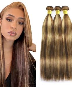 Paquetes de cabello rubio con reflejos #P4/27 Paquetes de