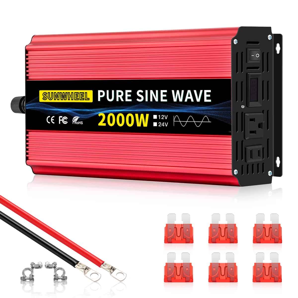 Inversor de Onda Sinusoidal Pura SUNWHEEL 2000W 24V,