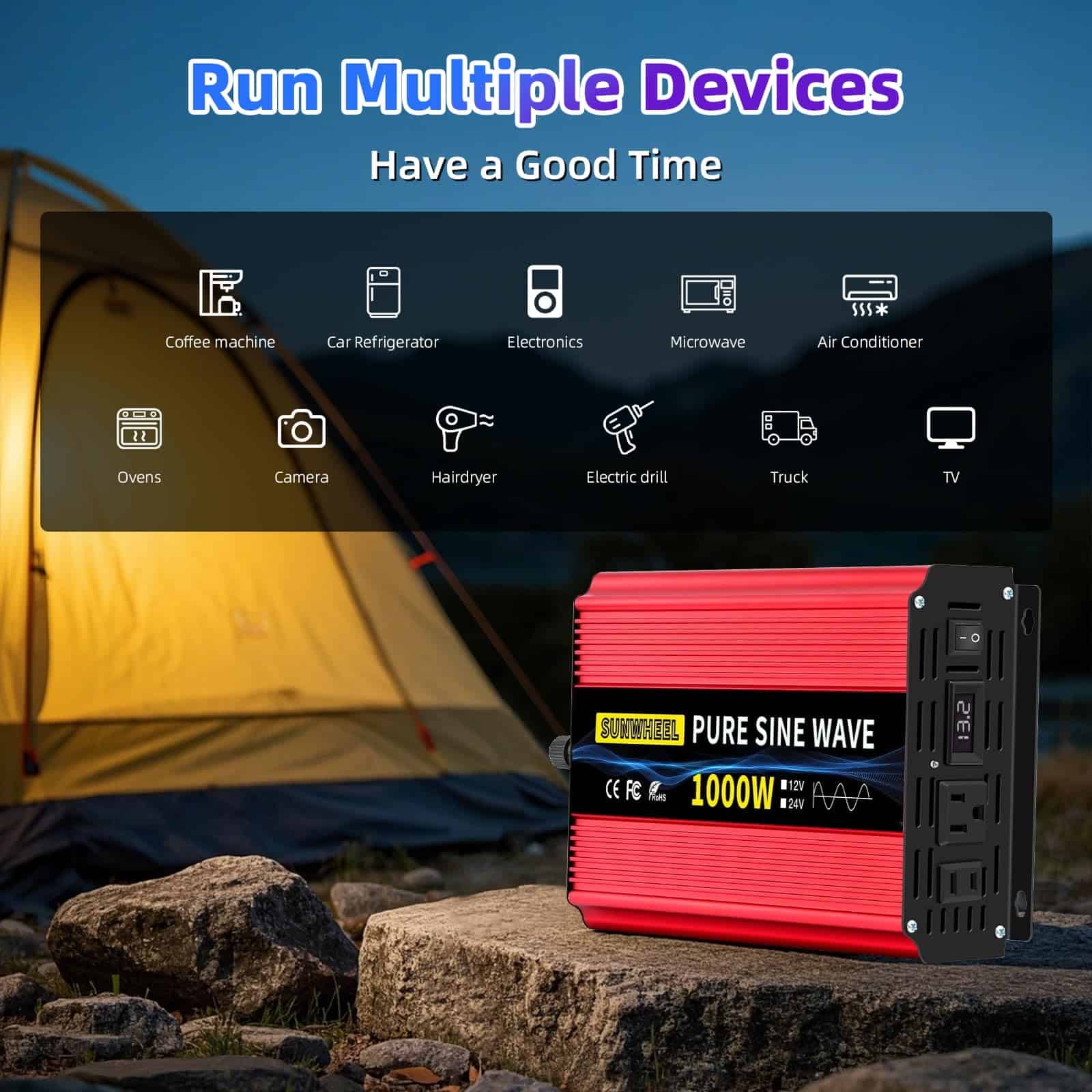 Inversor de Onda Sinusoidal Pura de 1000 vatios SUNWHEEL, - Imagen 9