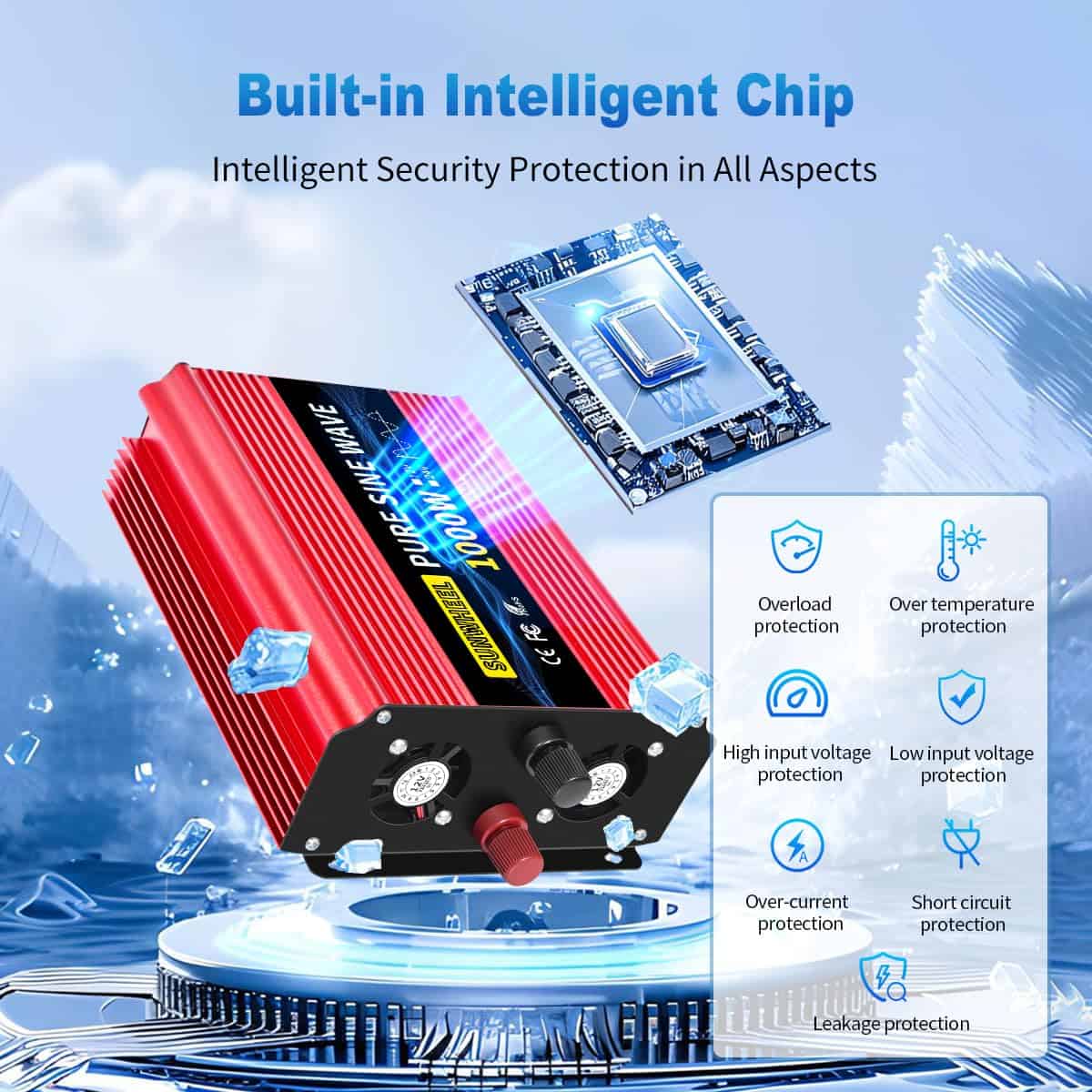 Inversor de Onda Sinusoidal Pura de 1000 vatios SUNWHEEL, - Imagen 5