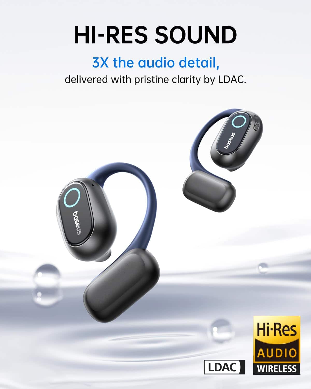 Auriculares Baseus Open-Ear, Audio Inalámbrico Hi-Res con - Imagen 4