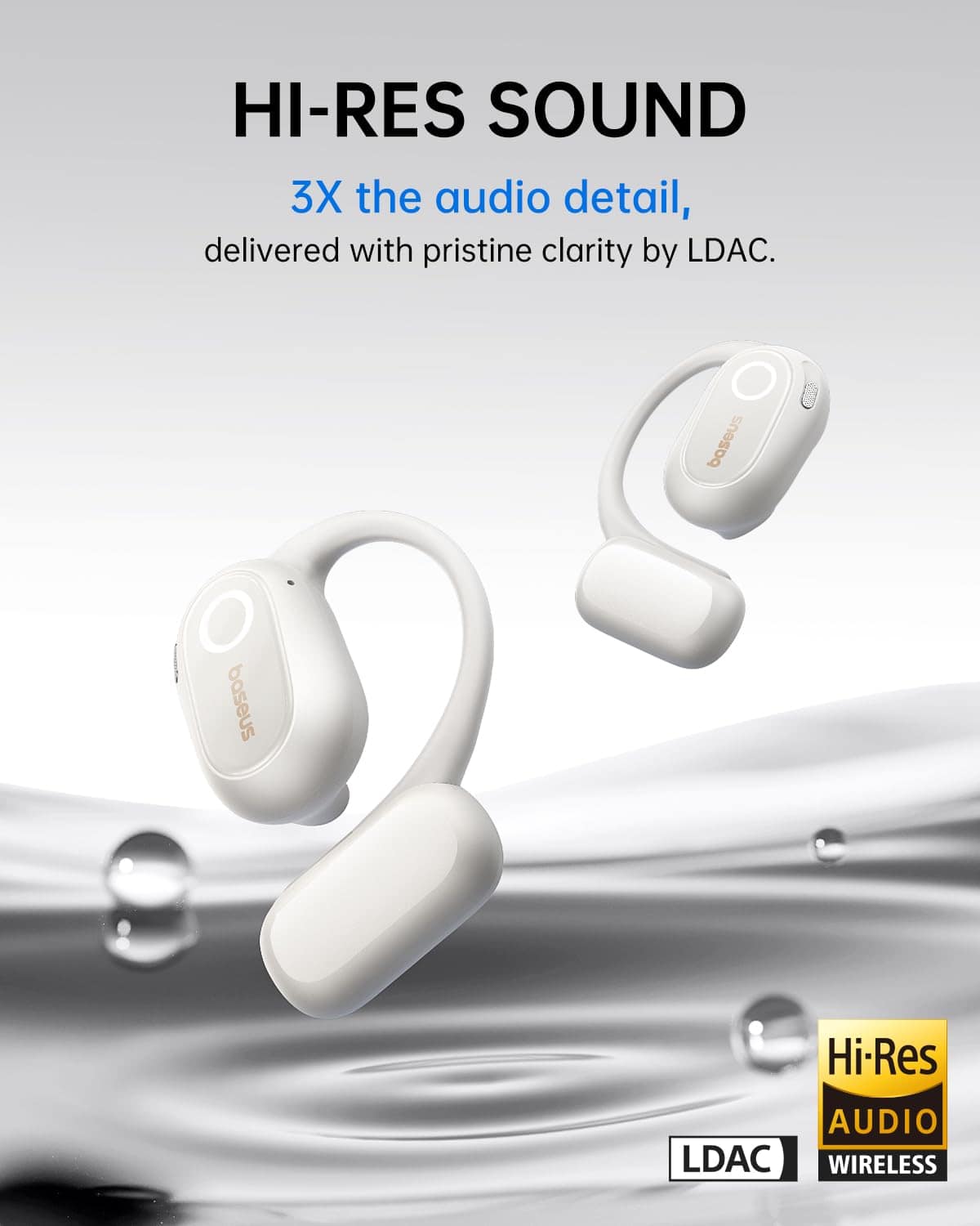 Audífonos Baseus Open-Ear, Audio Inalámbrico Hi-Res con - Imagen 4