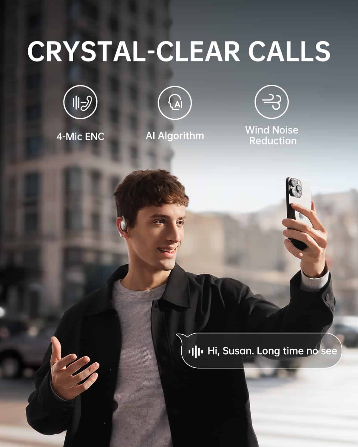 Audífonos Baseus Open-Ear, Audio Inalámbrico Hi-Res con - Imagen 8