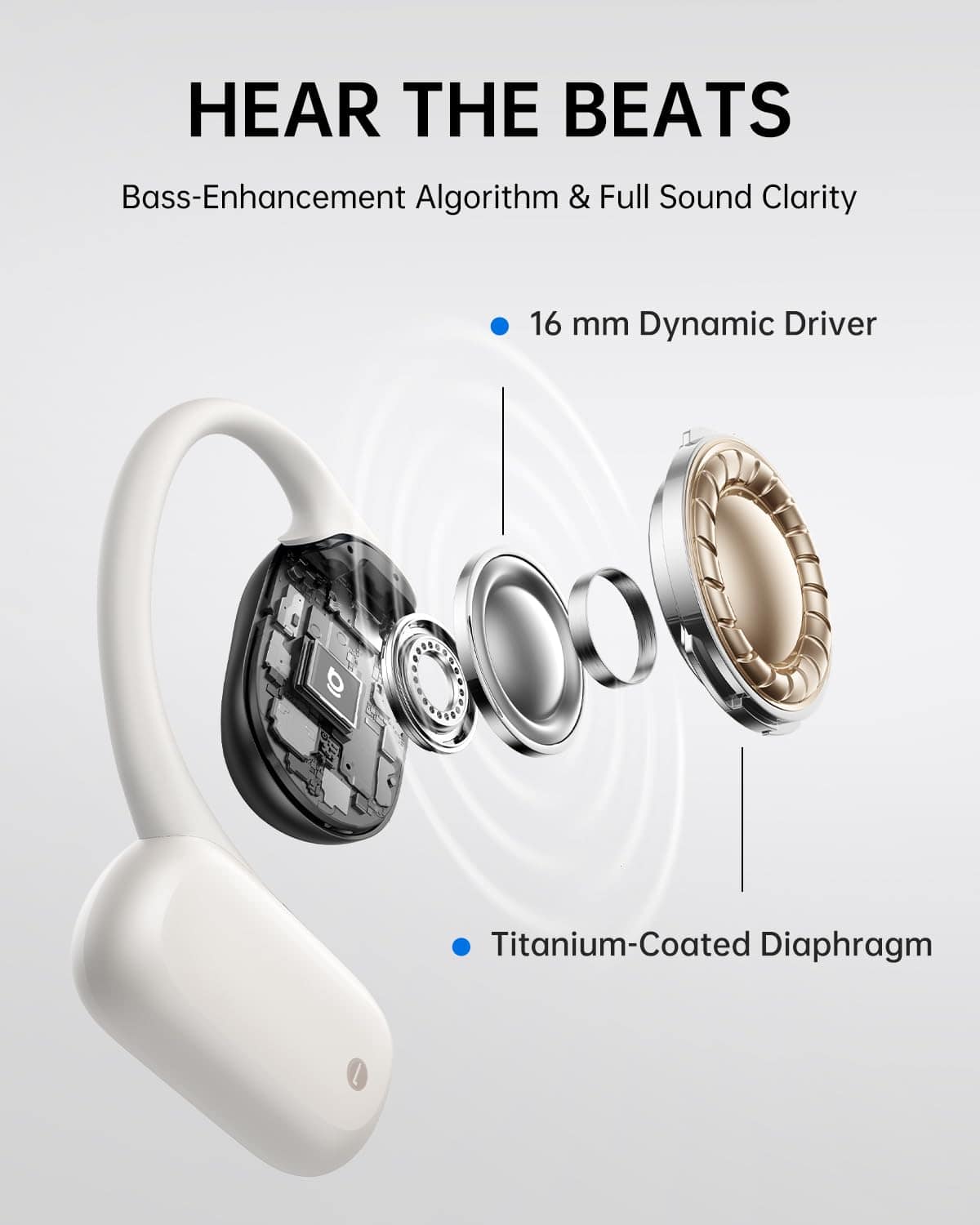 Audífonos Baseus Open-Ear, Audio Inalámbrico Hi-Res con - Imagen 6