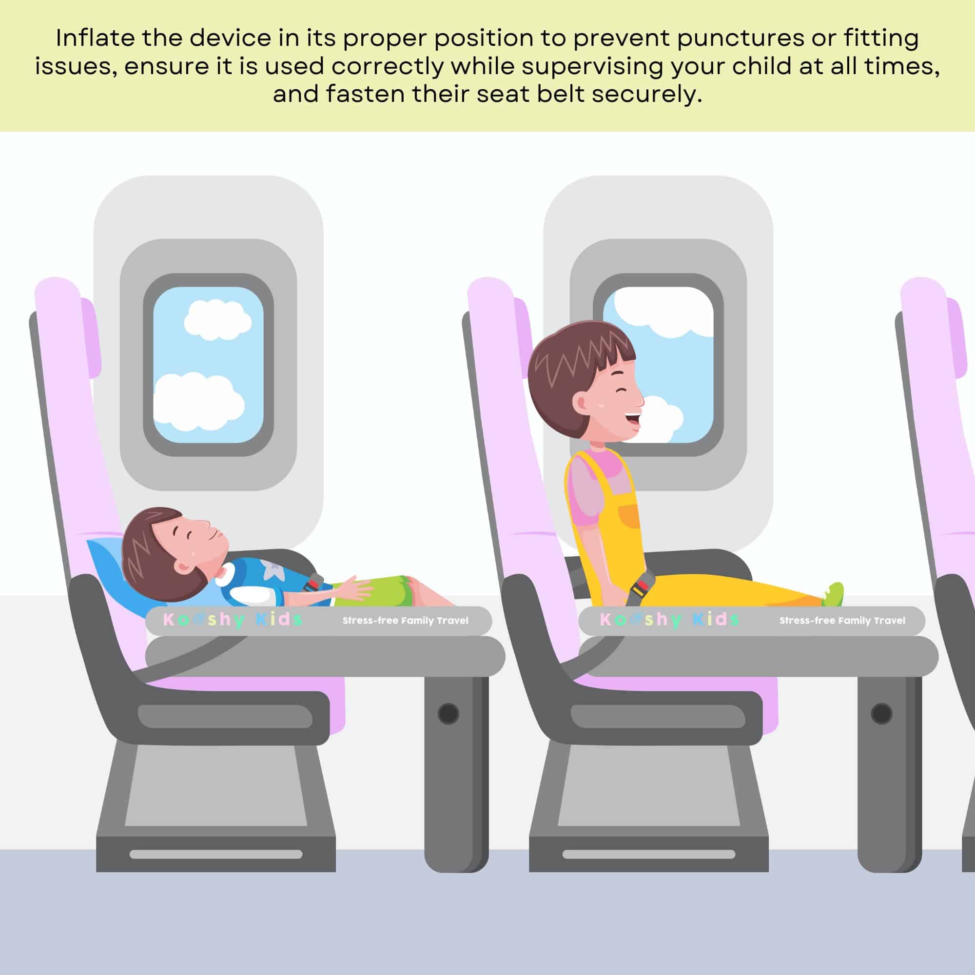 Cama Hinchable para Avión Kooshy Kids Self-Inflating Sky - Imagen 5