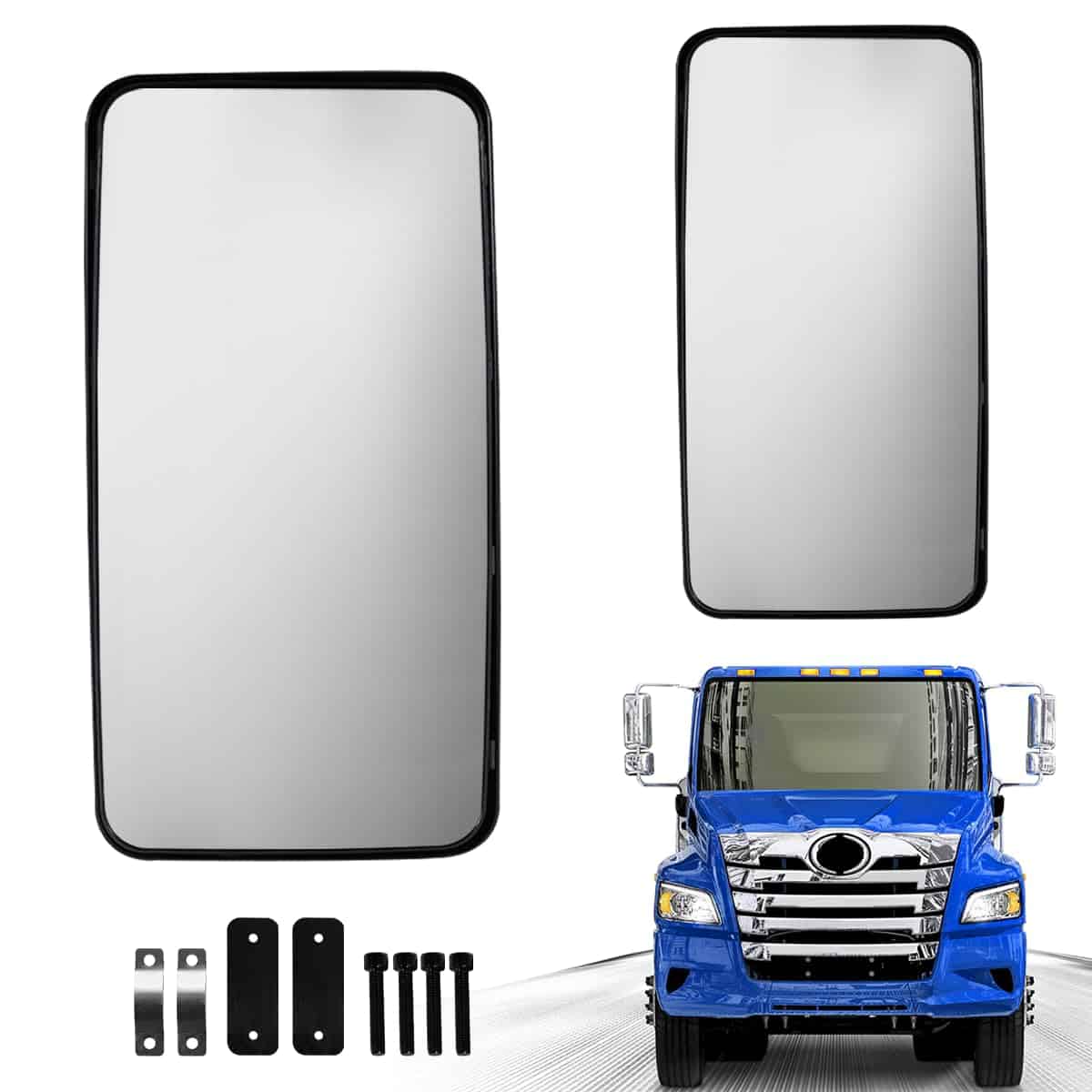 Espejo lateral principal cromado para puerta trasera,