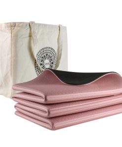 Tapete de Yoga plegable iodoo 72" L x 32" W -Negro-rosa