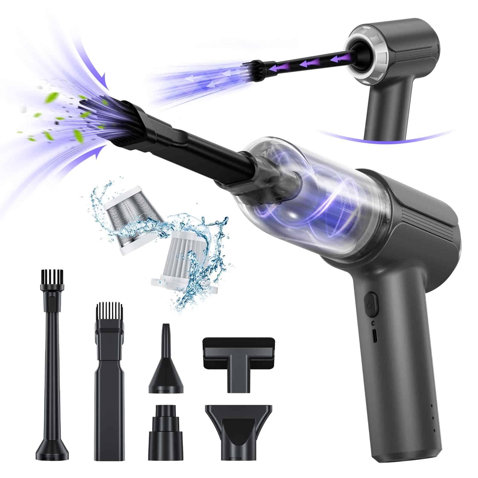 Aspiradora de Mano para Coche sin Cable con Motor sin - Imagen 9