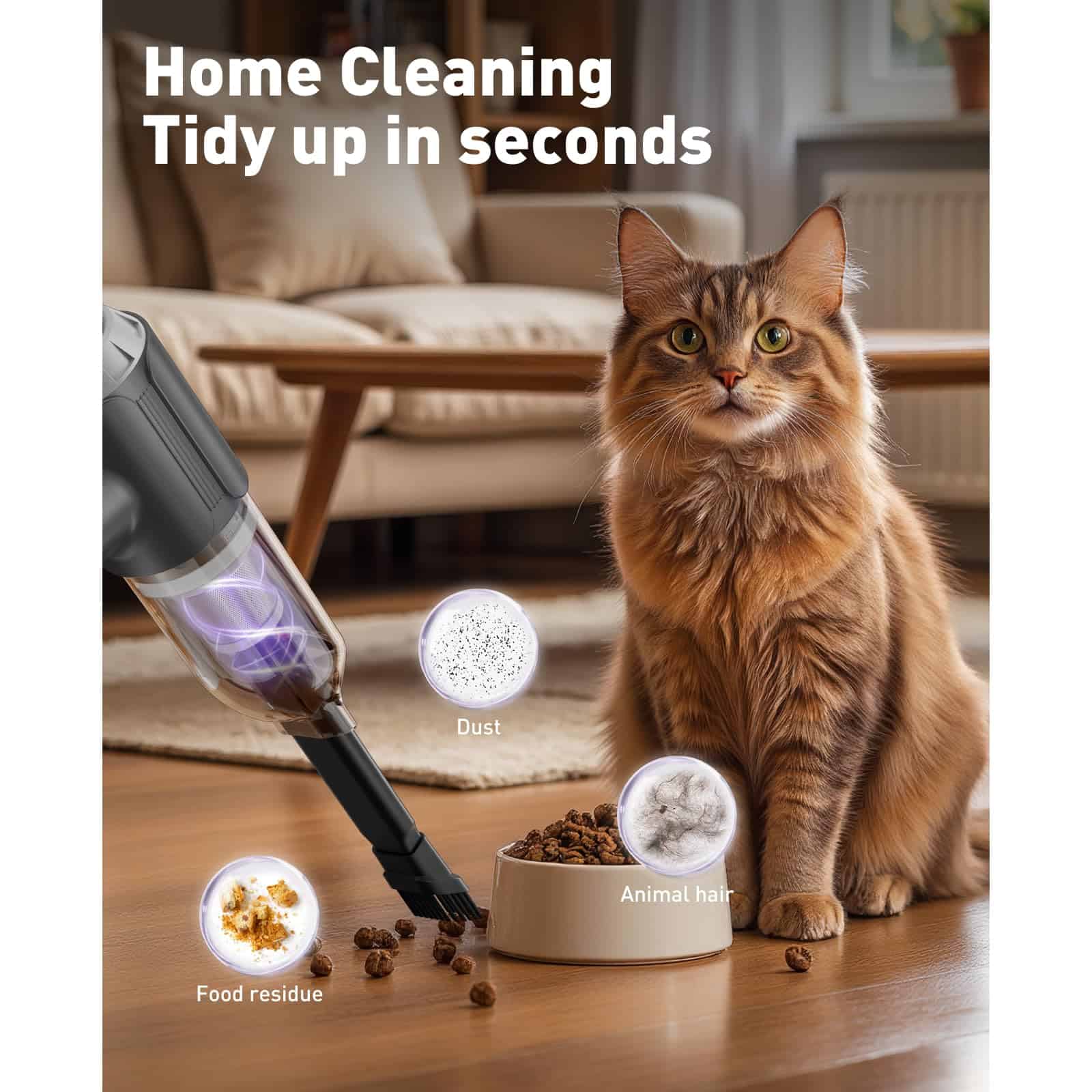 Aspiradora de Mano para Coche sin Cable con Motor sin - Imagen 5