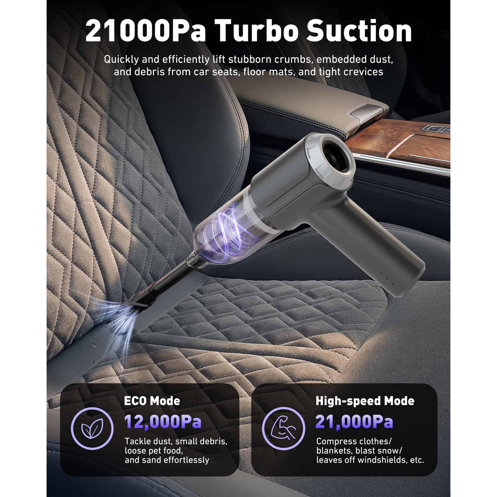 Aspiradora de Mano para Coche sin Cable con Motor sin - Imagen 3