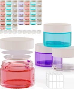 48Pack 1 oz, Pequeños Frascos de Vidrio de Colores para