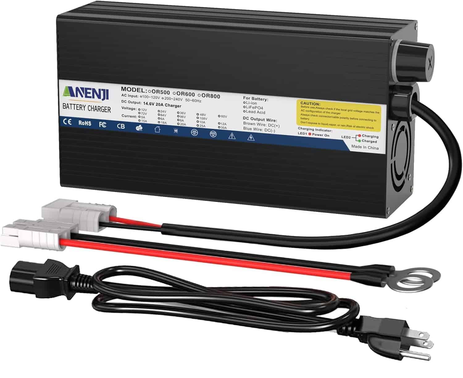 Cargador de batería de litio Aninerel 12V 20A 14.6V